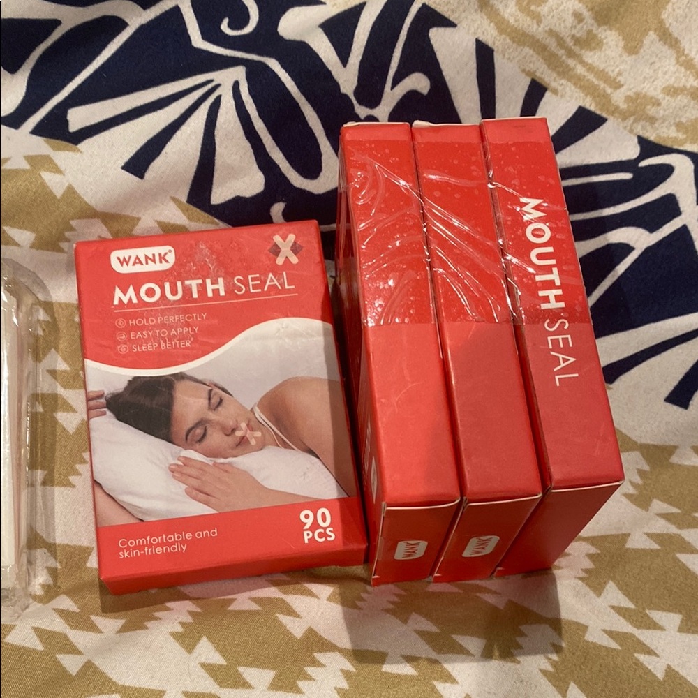 Wank Mouth Tape 90 Pcs - Red  Anti snoring tape for nasal breathing.